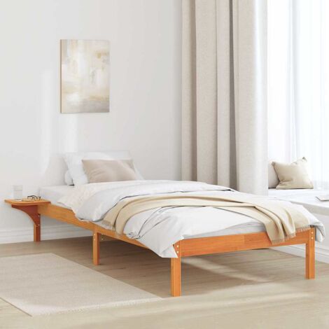 vidaXL Struttura del letto Marrone cerato 90 x 200 cm Pino massello (1/5)