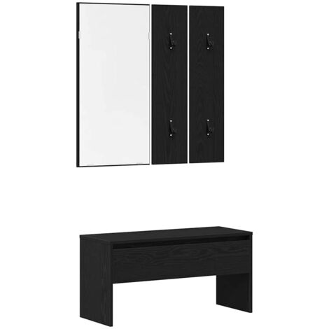 vidaXL Set di Mobili per il Corridoio con cassetto 4 pcs Rovere nero