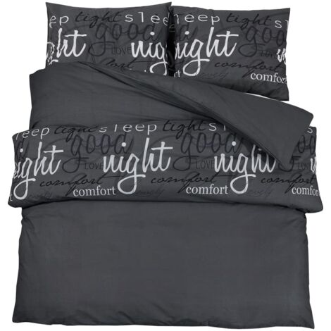 Set Copripiumino Nero 260x220 cm in Cotone vidaXL