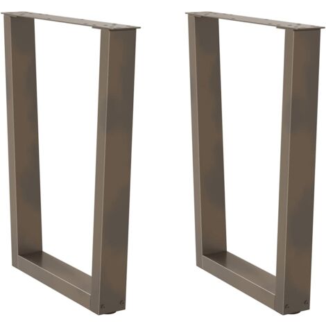 vidaXL Gambe per tavolo da pranzo a forma di V 2 pz in acciaio naturale 60x(72-73,3) cm