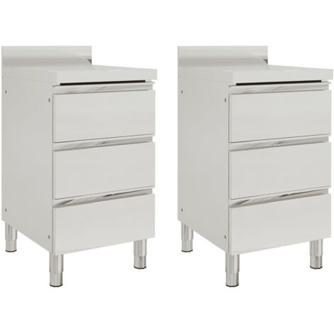 vidaXL Mobili da cucina commerciali con 3 cassetti 2 pz 50x60x96 cm