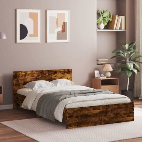 vidaXL Giroletto con Testiera Rovere Fumo 120x190 cm