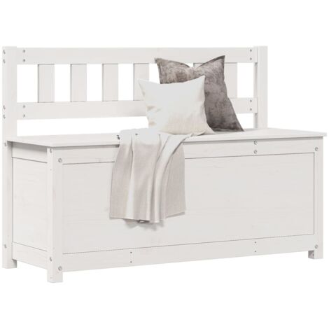 vidaXL Panca Bianca 110x41x76,5 cm in Legno Massello di Pino