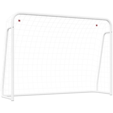 vidaXL Porta da Calcio con Rete Bianca 214x75x152cm Acciaio Poliestere