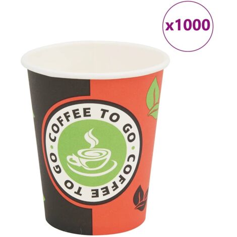 vidaXL Bicchieri da Caffè Monouso in Carta 1000 pz 240 ml (8 oz)
