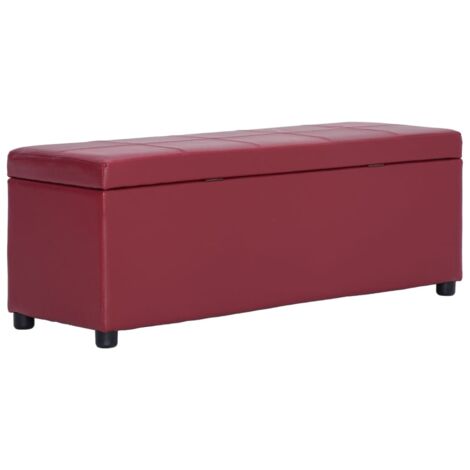 vidaXL Panca con Vano Portaoggetti 116 cm Rosso Vino in Similpelle