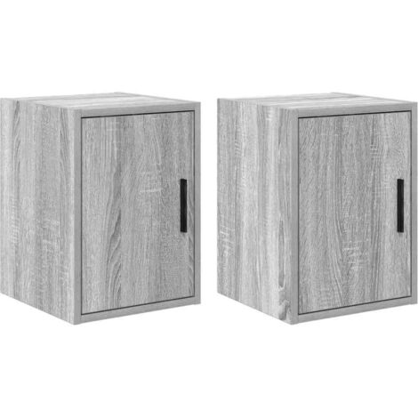 vidaXL Pensili per Garage 2 pz Grigio Sonoma in Legno Multistrato