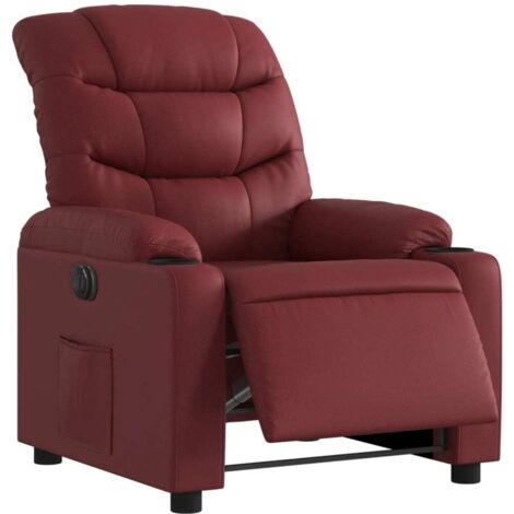 vidaXL Poltrona Reclinabile Elettrica Rosso Vino in Similpelle (1/5)