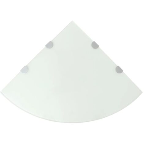 vidaXL Scaffali Angolari 2 pz Supporti Cromati e Vetro Bianco 45x45 cm