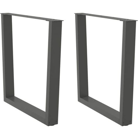 vidaXL Gambe per tavolo da pranzo a forma di V 2 pz Antracite 90x(72-73,3) cm Acciaio