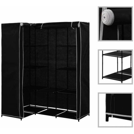 vidaXL Armadio Angolare Nero 130x87x169 cm