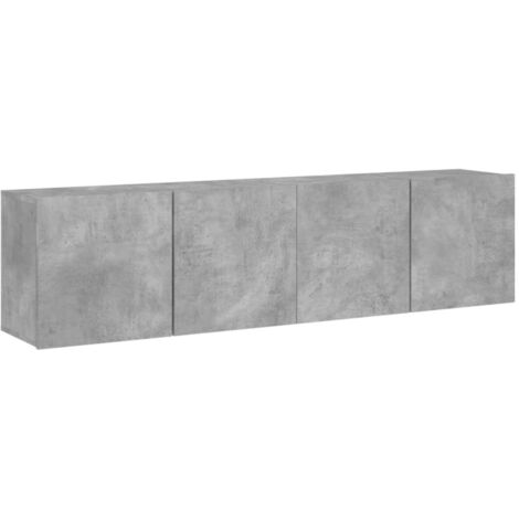 vidaXL Mobili TV a Parete 2pz Grigio Cemento 80x30x41 cm