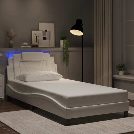 vidaXL Giroletto Viana con LED senza Materasso Bianco 100x200 cm (1/5)
