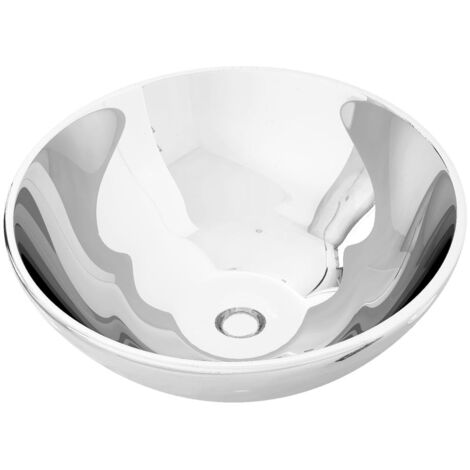 vidaXL Lavandino 32,5x14 cm in Ceramica Argento