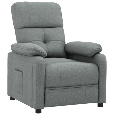 vidaXL Poltrona Reclinabile in Tessuto Grigio Scuro