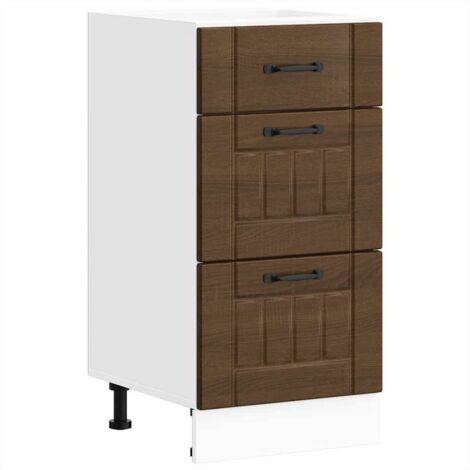 vidaXL Base da Cucina Lucca Rovere Marrone in Legno Multistrato