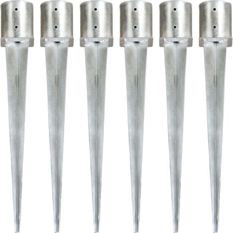 Picchetti di Terra 6 pz Argento 12x91 cm in Acciaio Zincato vidaXL