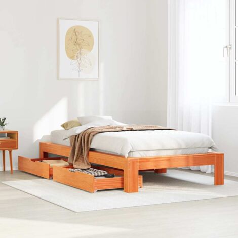 Letto senza Materasso Marrone Cera 90x190 cm in Legno di Pino vidaXL 595659 (1/5)
