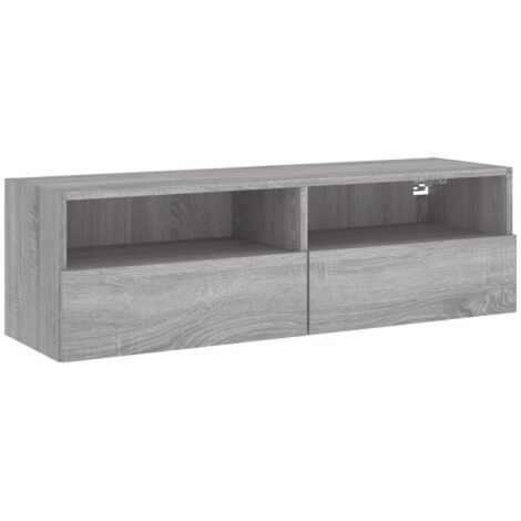 vidaXL Mobile TV a Parete Grigio Sonoma 100x30x30 cm Legno Multistrato