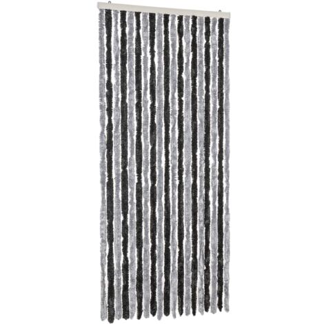 Tenda Antimosche Grigia e Nera 56x200 cm in Ciniglia vidaXL