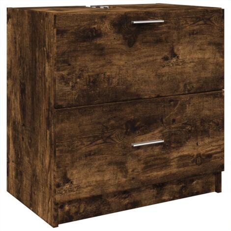 vidaXL Mobile Lavabo Rovere Fumo 59x37x59 cm in Truciolare
