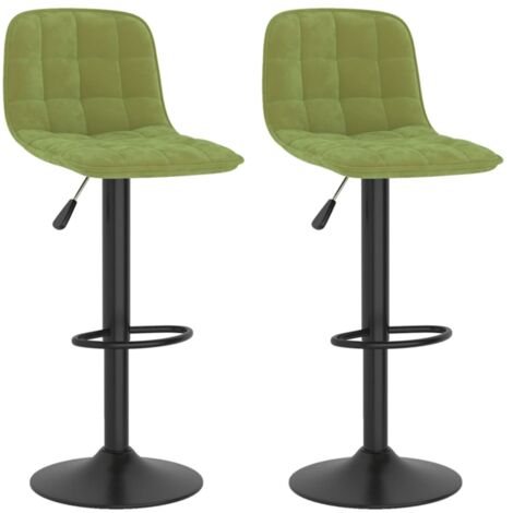 Sgabelli da Bar 2 pz Verde Chiaro in Velluto vidaXL 360248 (1/5)
