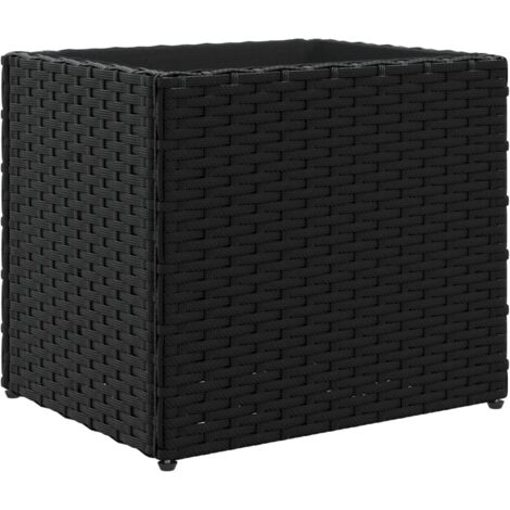 Fioriera da Giardino Nera 36x30x32 cm in Polyrattan vidaXL
