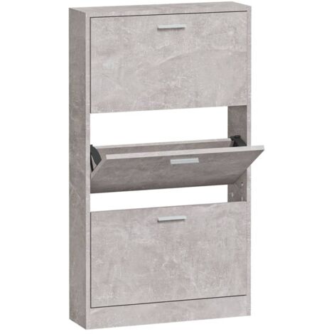 vidaXL Scarpiera Grigio Cemento 59x17x108 cm in Legno Multistrato
