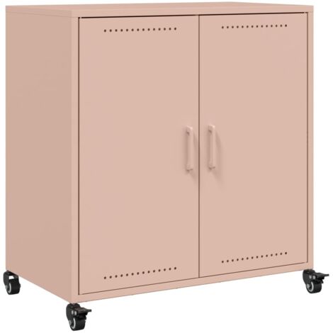 vidaXL Credenza Rosa 68x39x72 cm in Acciaio