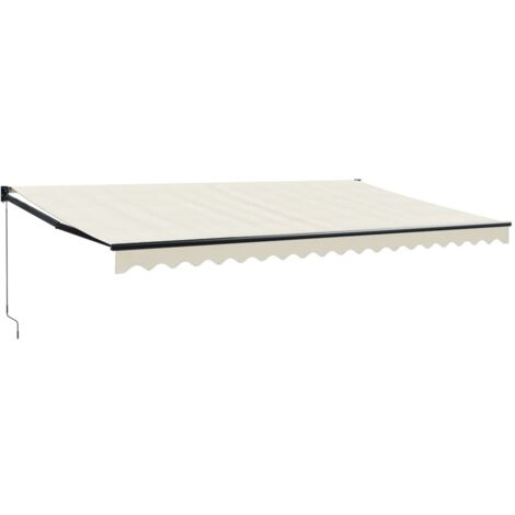 Tenda da Sole Retrattile Crema 5x3 m in Tessuto e Alluminio vidaXL