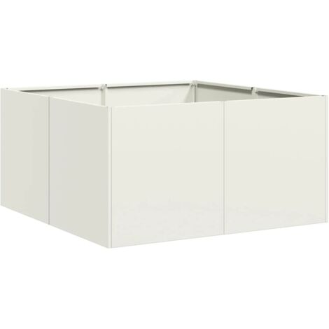vidaXL Fioriera Bianca 80x80x40 cm in Acciaio Laminato a Freddo