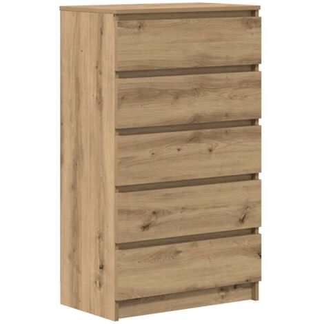 vidaXL Cassettiera Rovere Artigianale 60x36x103cm in Legno Multistrato