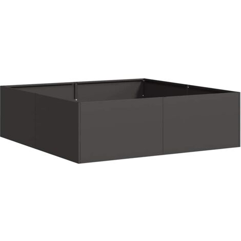 vidaXL Fioriera Nera 100x100x30 cm in Acciaio