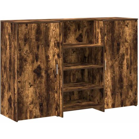 vidaXL Banco Reception Rovere Fumo 155x50x103,5cm in Legno Multistrato