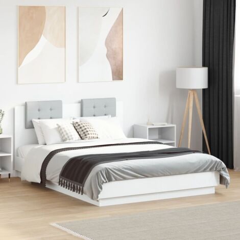 vidaXL Giroletto con Testiera Bianco 120x190 cm in Legno Multistrato (1/7)