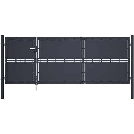 vidaXL Cancello per Giardino in Acciaio 350x125 cm Antracite