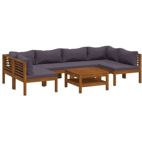 vidaXL Set Divani da Giardino 7 pz con Cuscini in Massello di Acacia