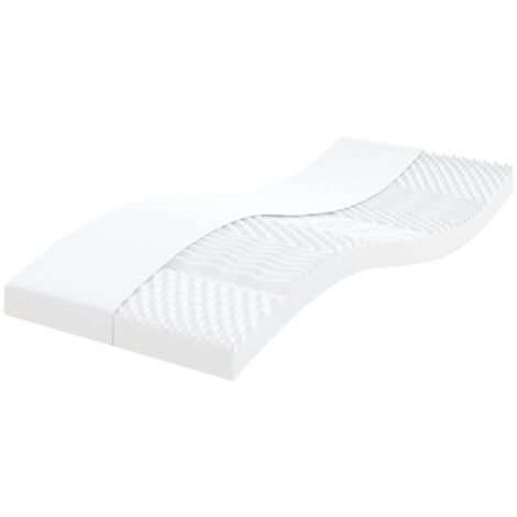 vidaXL Materasso in Schiuma Bianco 100x220 cm 7 Zone Durezza 20 ILD (1/5)