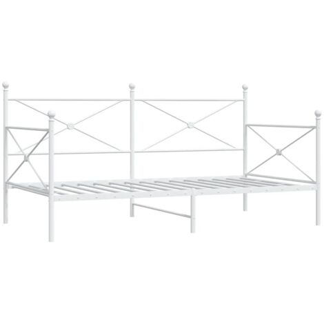 vidaXL Dormeuse senza Materasso Bianco 107x203 cm in Acciaio (1/5)