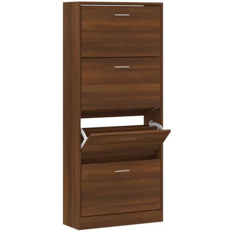 Scarpiera Rovere Marrone 63x24x147 cm in Legno Multistrato vidaXL