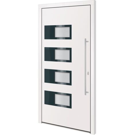 vidaXL Porta Ingresso Bianca 100x200 cm in Alluminio e PVC
