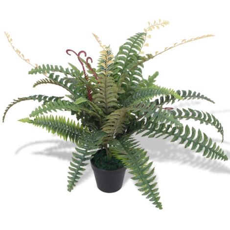 Felce Pianta Artificiale con Vaso 60 cm Verde vidaXL