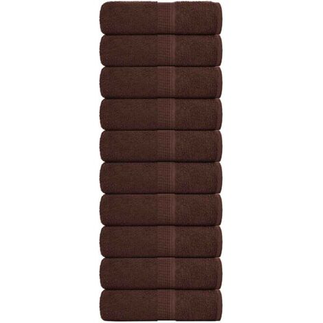 vidaXL Asciugamani Ospiti 10 pz Marrone 30x50 cm 360 g/m² 100% Cotone