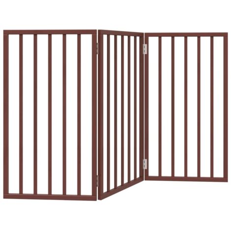 vidaXL Cancello Cani Pieghevole 3 Pannelli Marrone 150cm Legno Pioppo