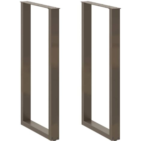vidaXL Gambe per tavolo da bar a forma di U 2 pz in acciaio naturale 60x(110-111) cm