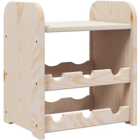 vidaXL Portabottiglie con Ripiano 33x25x37cm in Legno Massello di Pino