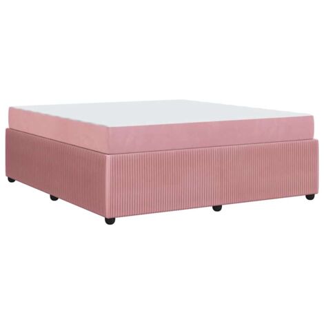 Struttura letto con materasso Rosa 180 x 200 cm Velluto vidaXL (1/5)