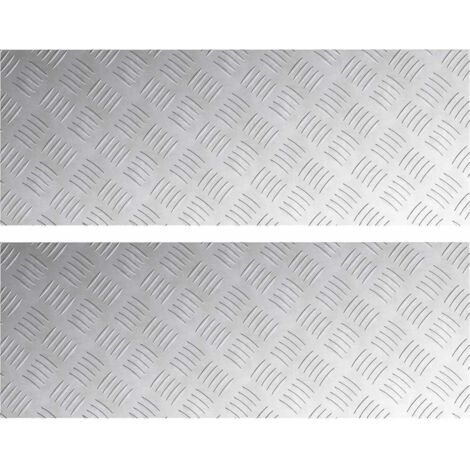 Dischi Quadrati 2 pcs Argento 80 x 30 cm Alluminio vidaXL