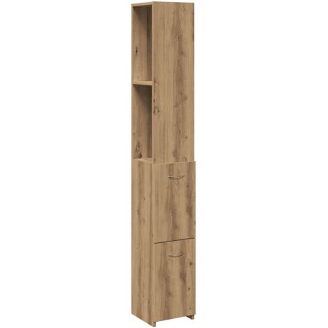 vidaXL Armadietto Bagno Rovere 25x25x170 cm Legno Multistrato