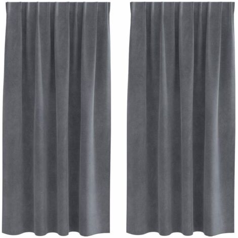 vidaXL Tende 2 pcs Grigio chiaro 140 x 175 cm Velluto